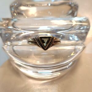 Sterling Silver Smokey Quartz Ring – 925 – Geometric Minimalist